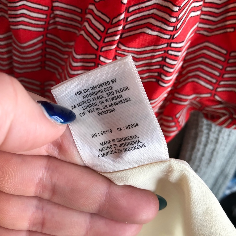 Anthropologie Maeve Orange Arrow Print Dress SZ M - Picture 6 of 6